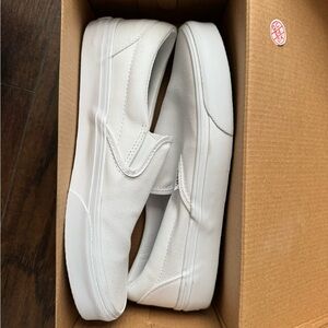 White Slip-On Vans